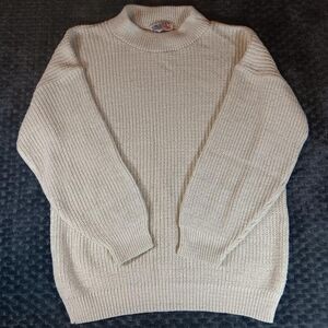 Vintage American Pride White & Silver Metallic Thread Sweater 90s Knit Large